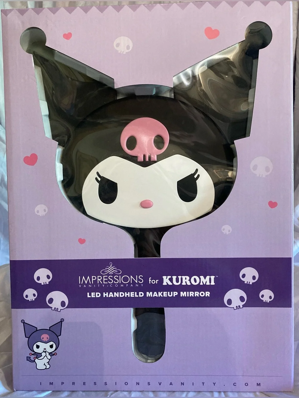 Kuromi LED Handheld Makeup Mirror w/ Magnetic Base